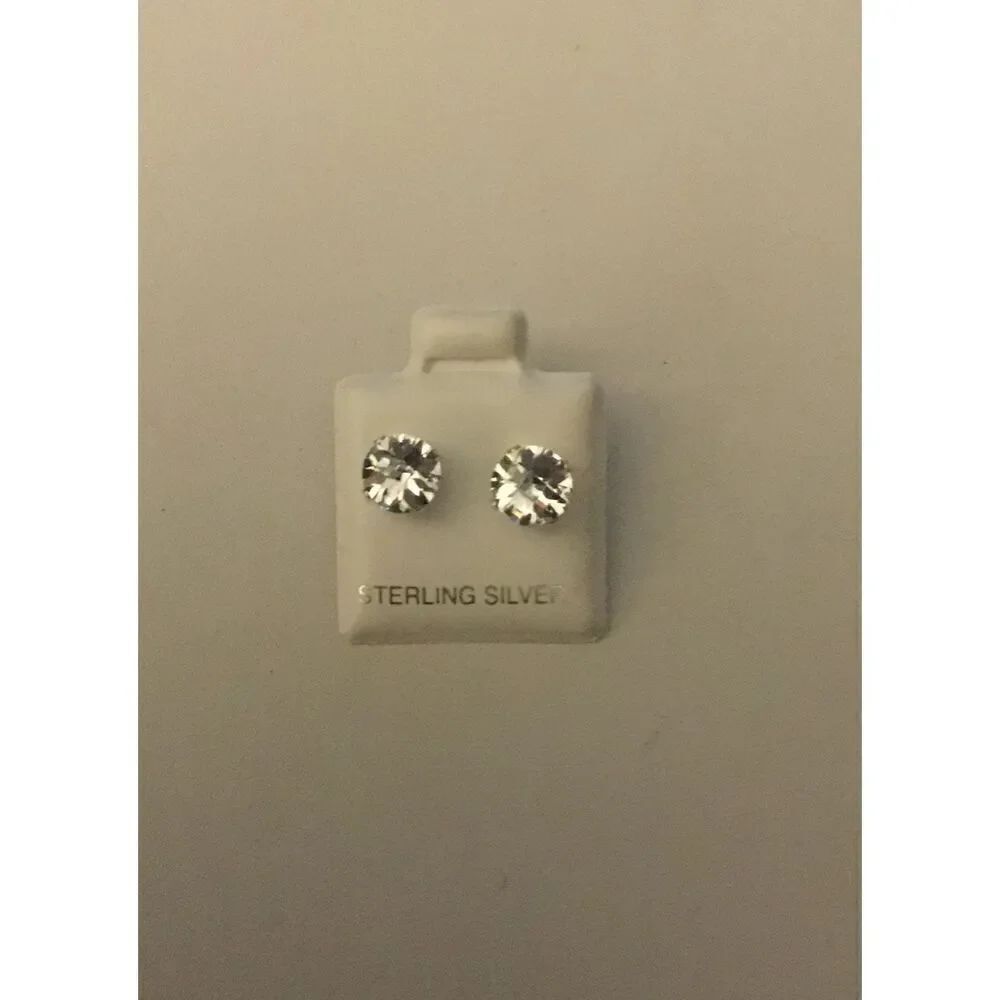 2 Ct. Sparkling Sim Diamond Briolette Facet Stud Earrings~.925 Sterling Silver